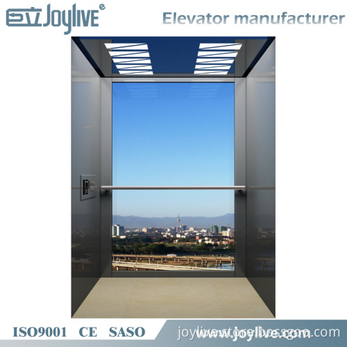 2-5persons glass and mirror stainless steel home villa elevator